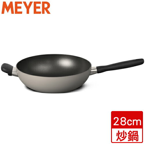 MEYER美亞 簡約灰炒鍋 鍋子 鍋具 電陶爐適用 可放烤箱-28cm【愛買】