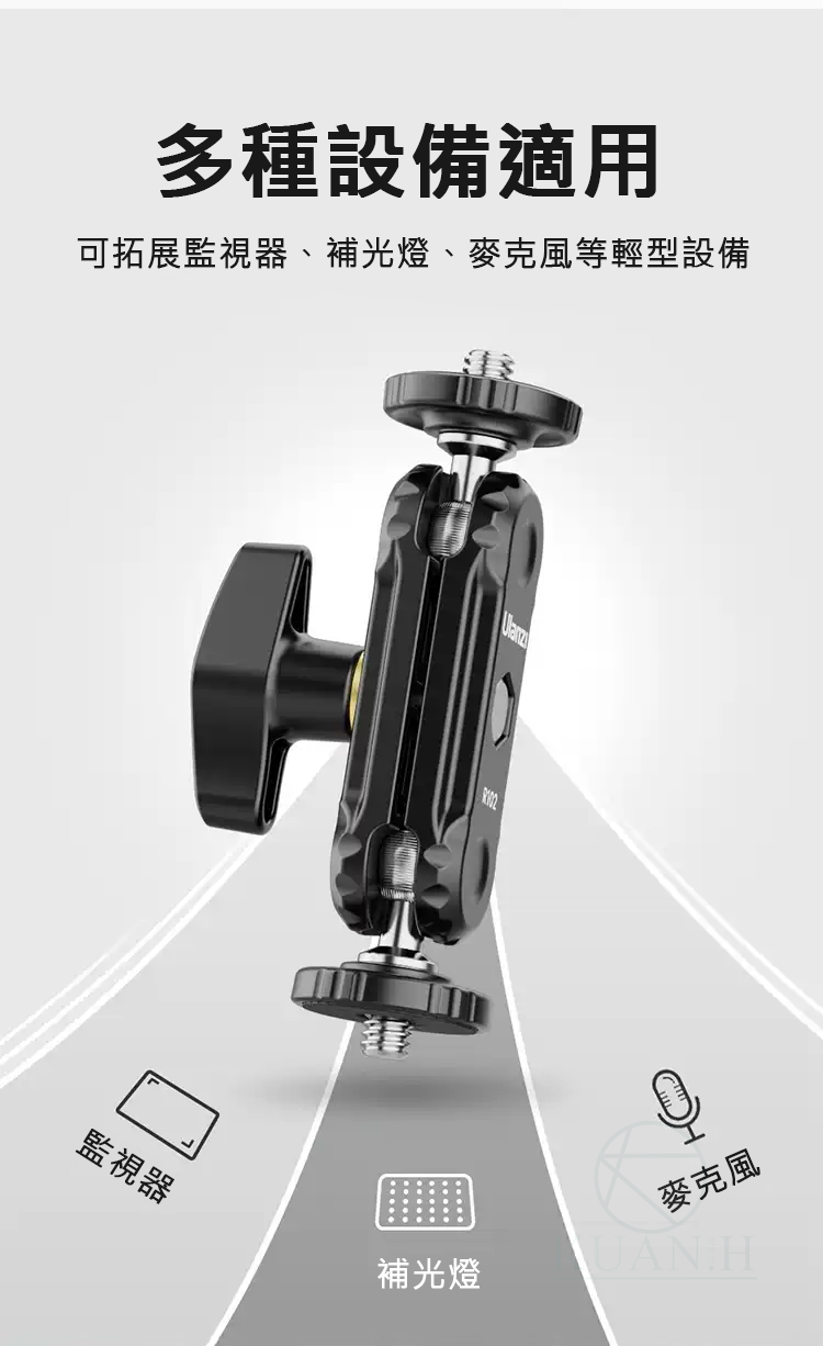 Ulanzi R102 鋁合金雙向萬用支架 雙1/4接頭 豌豆夾 多功能夾 相機支架 魔術臂 三腳架 相機 兔籠｜領券最高折$220 7