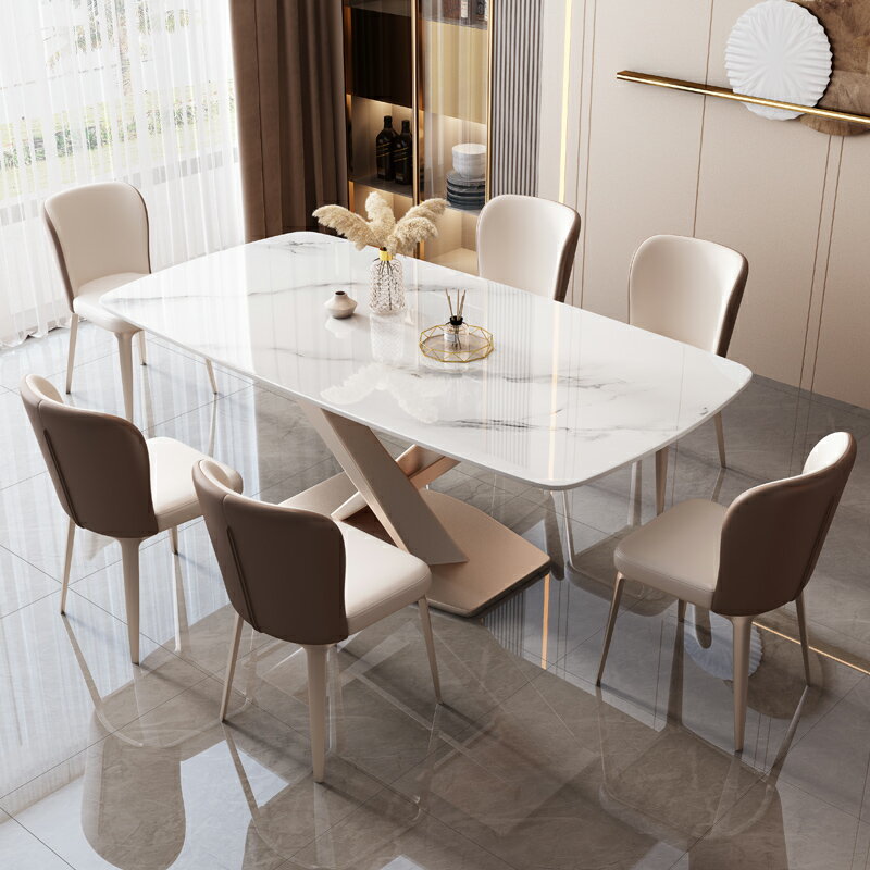 餐桌椅組合 現代簡約 長方形家用 小戶型 西餐廳吃飯桌子