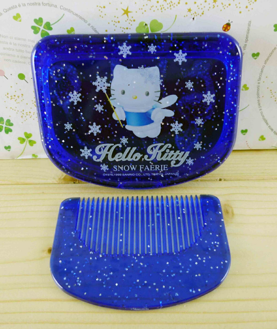 【震撼精品百貨】Hello Kitty 凱蒂貓-KITTY鏡梳組-北海道圖案-藍色 震撼日式精品百貨