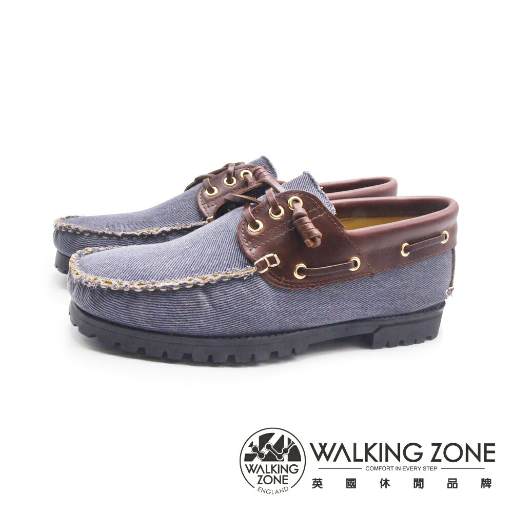 WALKING ZONE(男)牛仔款 帆船雷根鞋 男鞋-淺牛仔藍