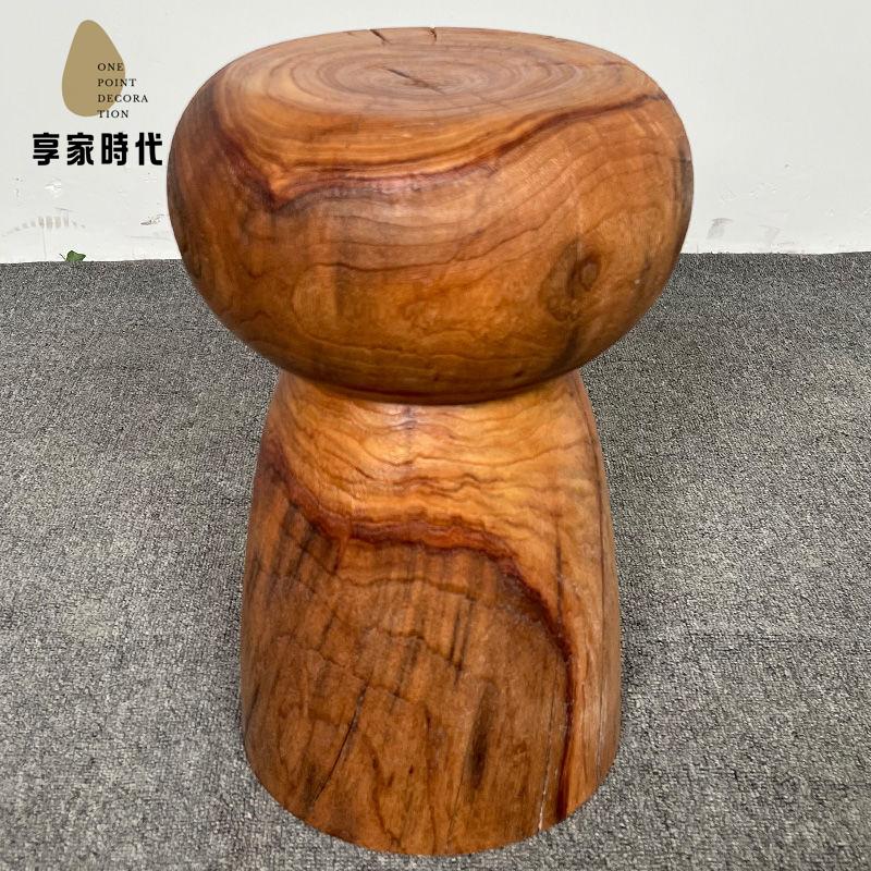 廠家直出 木墩 矮凳 邊幾 凳子 換鞋凳 家用實木墩香樟木凳子民宿客廳小矮凳門口換鞋凳復古木頭圓凳定製 工廠現貨 八折下殺syeb