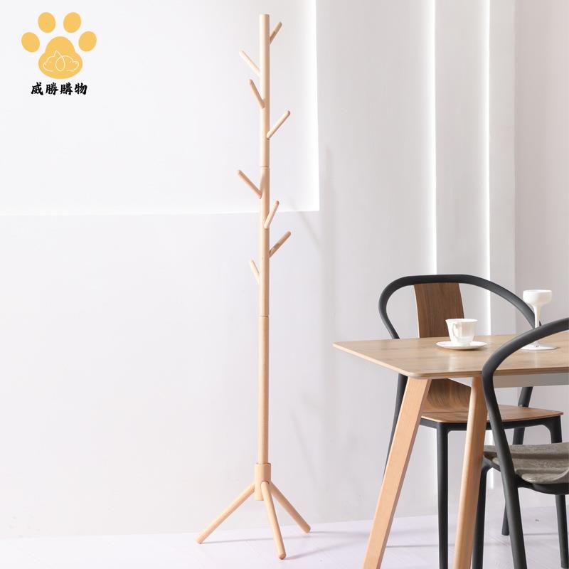 實木衣帽架簡約現代掛衣架落地 家用臥室簡易衣架玄關門口掛包架G9/19