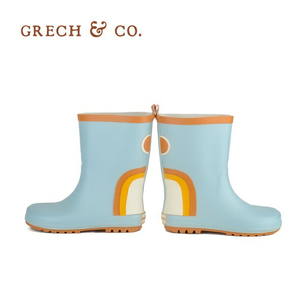 丹麥 Grech&Co. 兒童雨鞋｜天空藍｜下雨｜露營