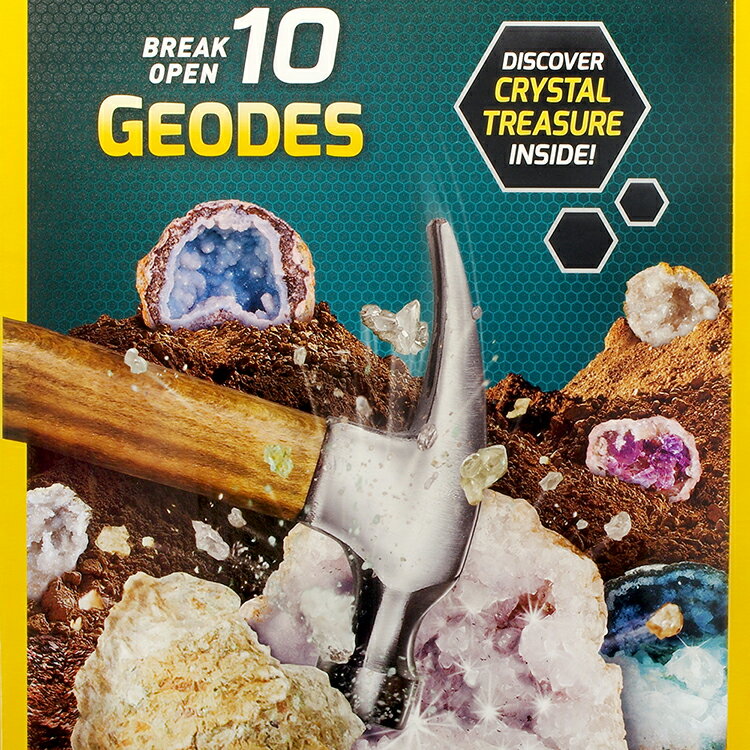 耀您館★國家地理NATIONAL GEOGRAPHIC:成為地質學家BREAK OPEN挖掘天然水晶礦石NGGEO10(10塊入)雷公蛋剖石體驗-石英結晶岩石寶石收藏家 賭石?【APP下單點數4倍送】