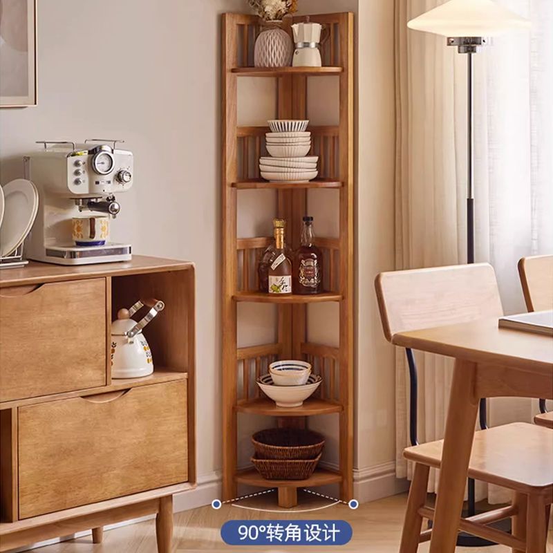 公司貨 超低價 實木轉角書架家用客廳多層落地置物架圖書館移動簡易展示收納架子 快速發貨