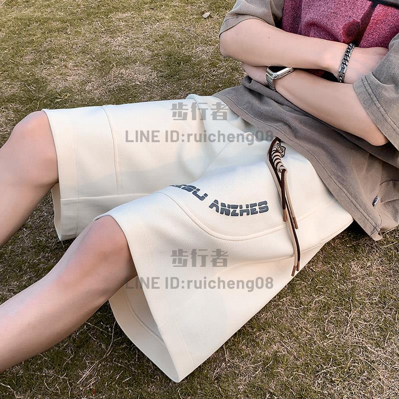 大码休閒短裤夏季男款寬鬆外穿大裤衩美式重磅运动裤子男生五分裤【步行者戶外生活館】