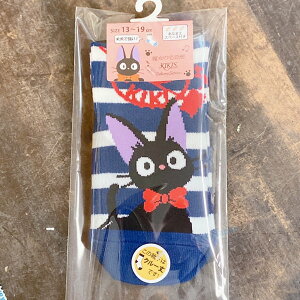 真愛日本 可註名兒童襪子 吉吉看版藍白條紋 魔女宅急便 黑貓兒童襪子 兒童襪 卡通襪 襪子