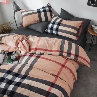 全棉色織 水洗棉 四件套 床上用品 日式 無印 純棉 床笠床單 7