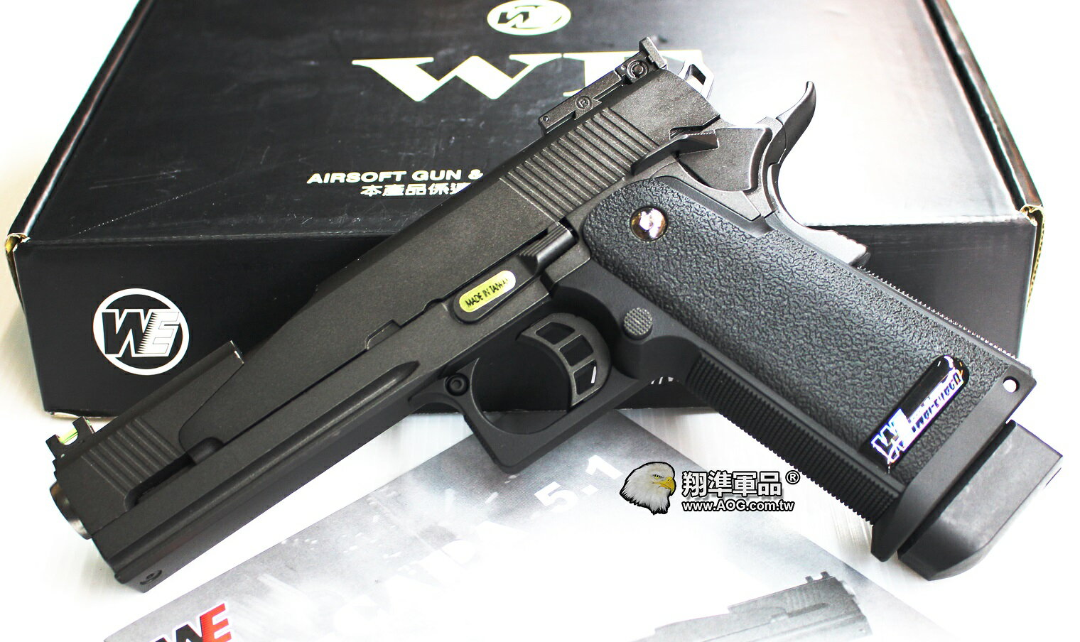 【翔準軍品AOG】 WE 5.1 HI-CAPA 5.1A 吋龍 全金屬競技精裝版 瓦斯槍 手槍 黑色 後座力 D-02-47