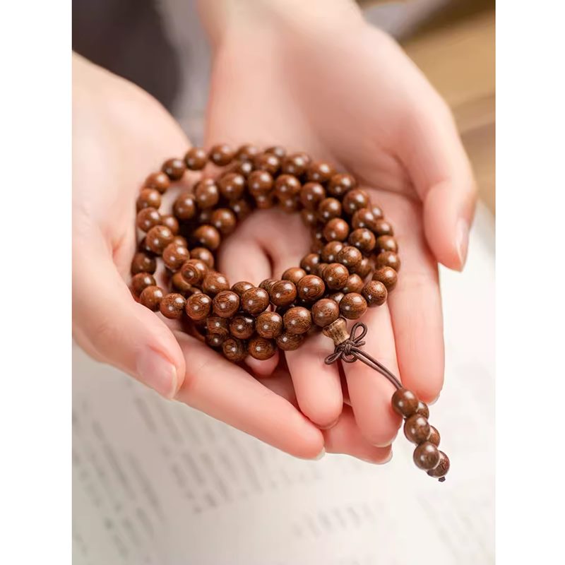 【巴黎精品】佛珠108顆念珠-金絲檀木手工打磨6/8mm男女手串2款a1ez4