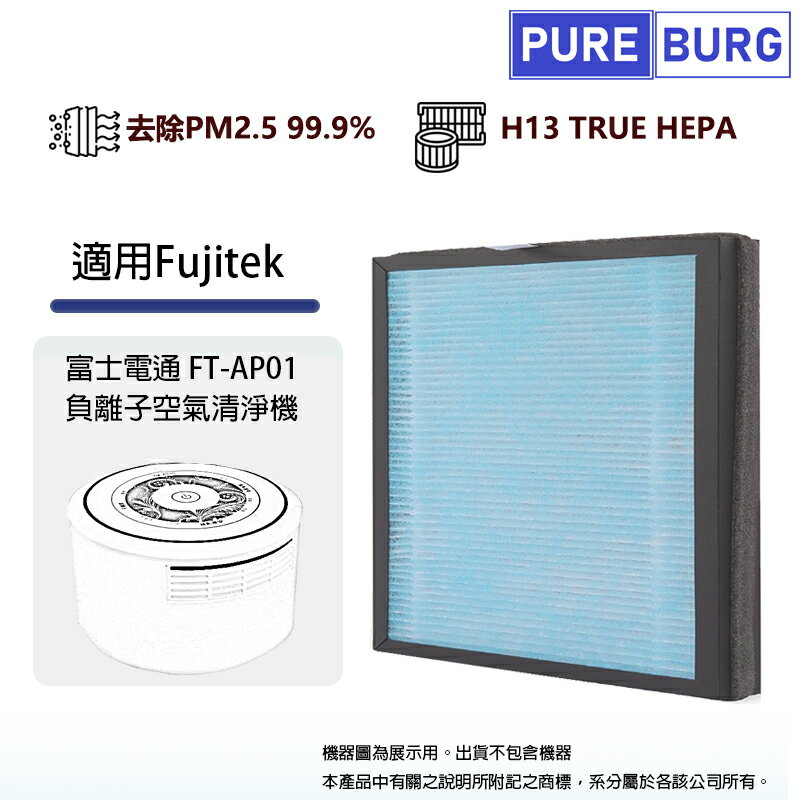 適用Fujitek富士電通 FT-AP01 車用/USB兩用空氣清淨機替換用高效 HEPA 濾網濾芯