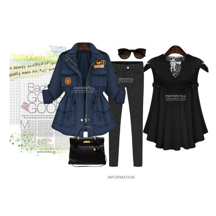 中大尺碼女裝 歐美寬鬆百搭蕾絲雪紡衫 雪紡上衣 無袖上衣 櫻桃嚴選胖MM都可以穿 2