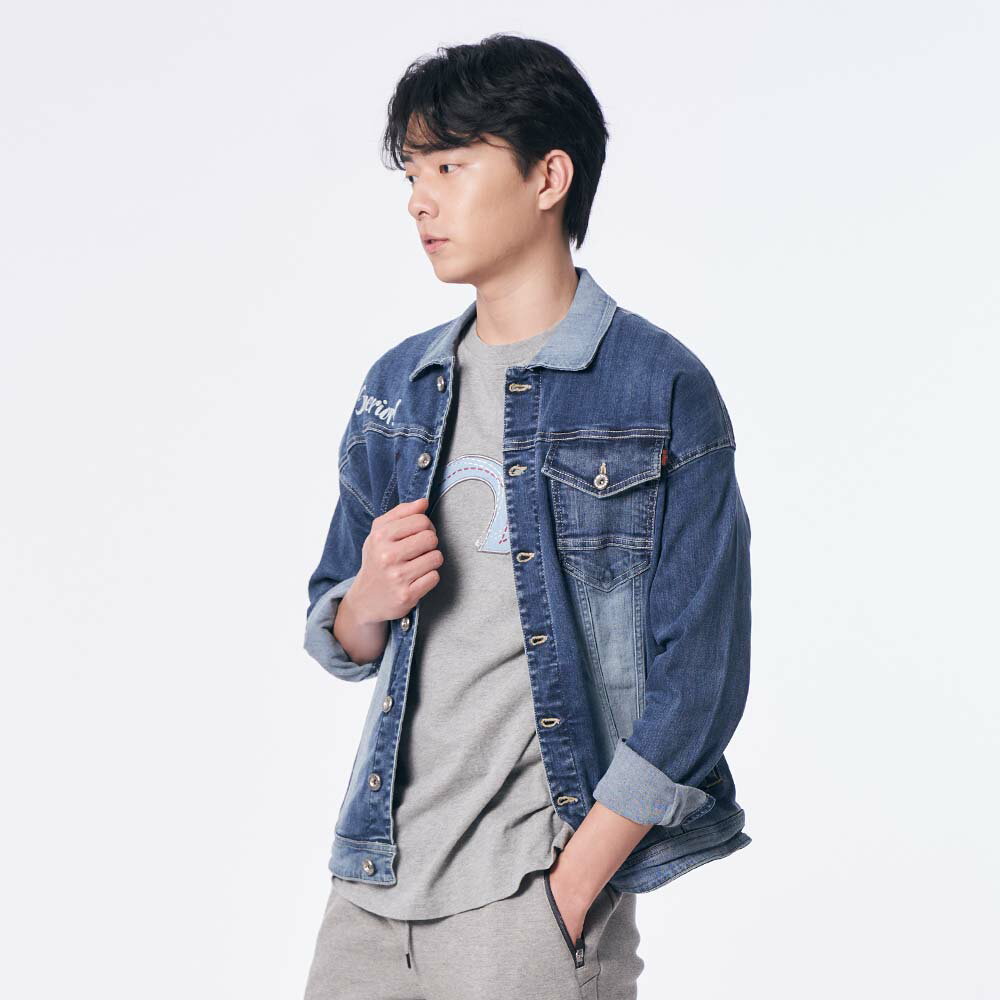 中性款 牛仔外套-酵洗藍 (510509) 【5th STREET】【APP下單享4%回饋】 聖誕禮物券 最高折700 2