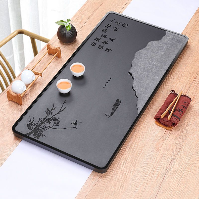 免運 開立發票 茶盤 茶具 烏金石頭茶盤家用簡約大號天然石材茶海一體套裝功夫茶具茶臺託盤特惠/工廠現貨 特價出 M1123