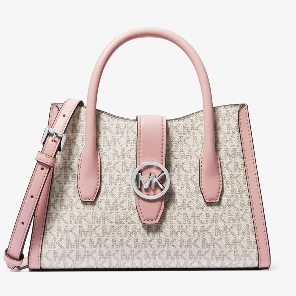 MICHAEL KORS 經典滿版老花手提斜背兩用包防刮PVC皮革側背包手提包