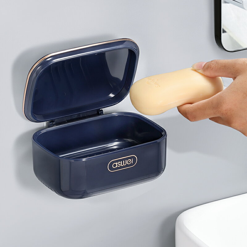 肥皂盒免打孔壁掛式雙層瀝水架吸盤創意家用衛生間浴室香皂置物架