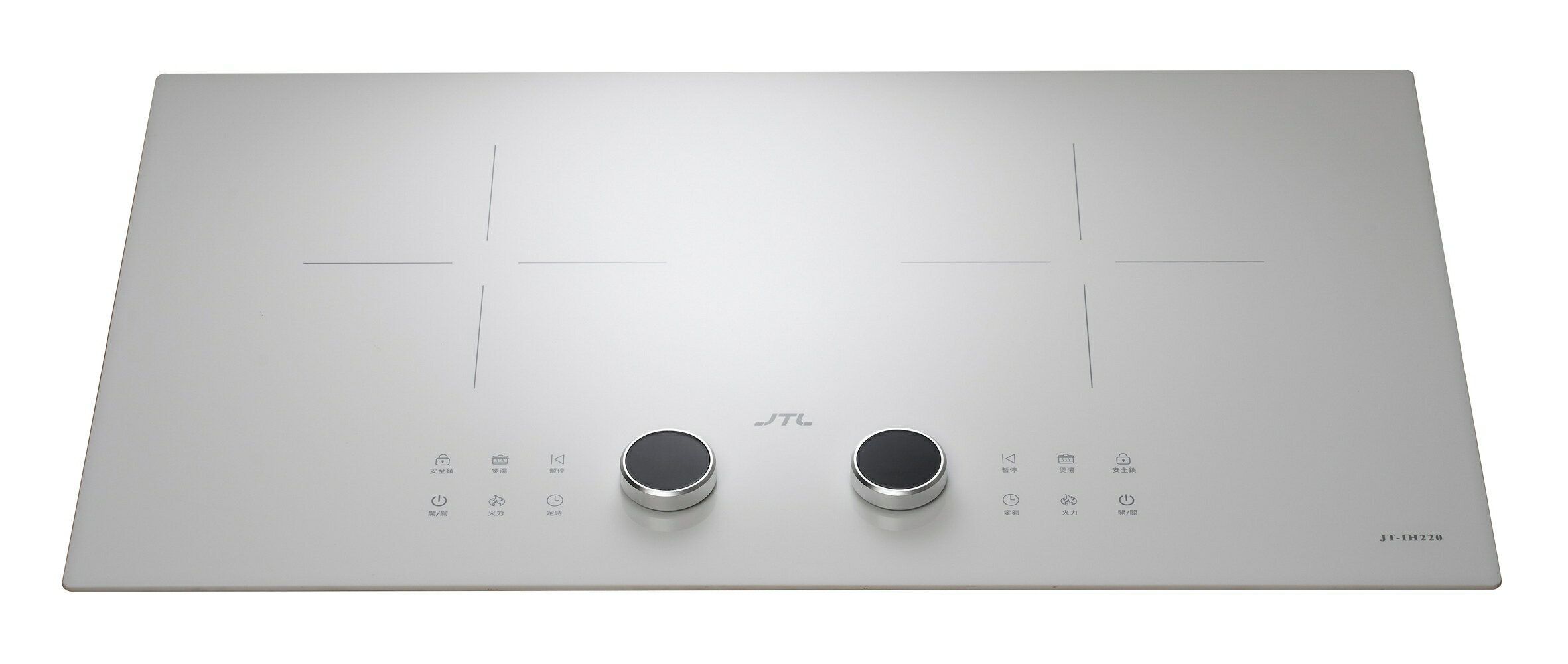 喜特麗 旋鈕/觸控雙用 雙口皎白IH微晶調理爐220V/JT-IH220