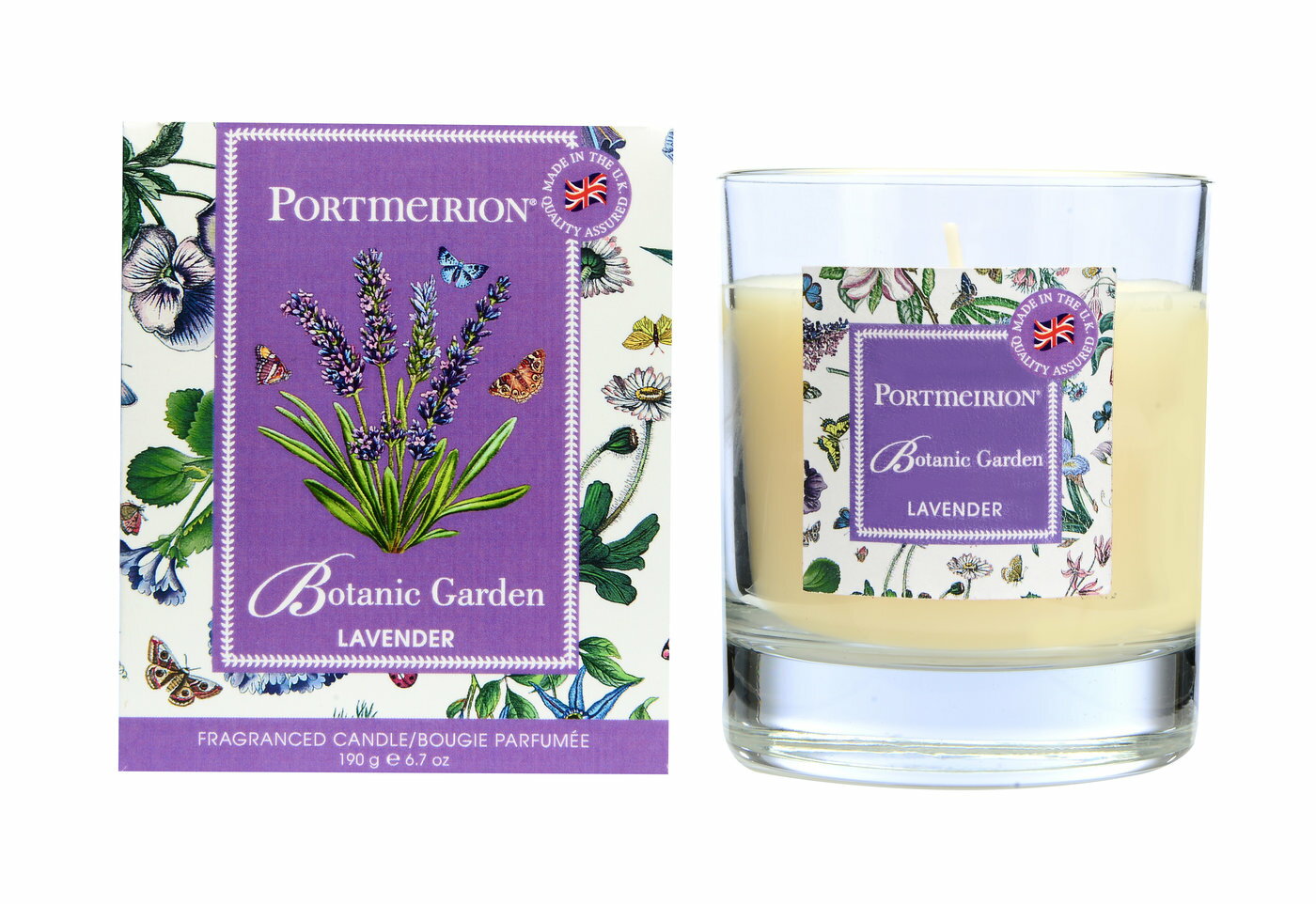 英國Portmeirion玻璃蠟燭禮盒-薰衣草
