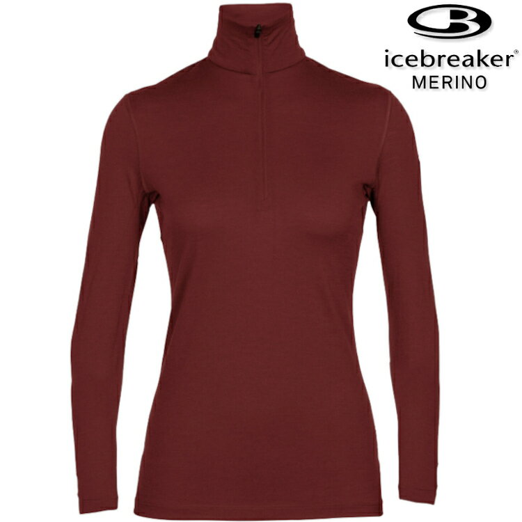Icebreaker Oasis BF200 女款 半開襟長袖上衣/美麗諾羊毛排汗衣 104380 064 深酒紅