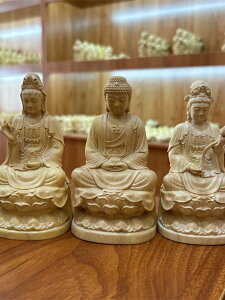 木雕居家供奉觀世音菩薩釋迦摩尼佛像擺件地藏王如來佛祖西方三圣