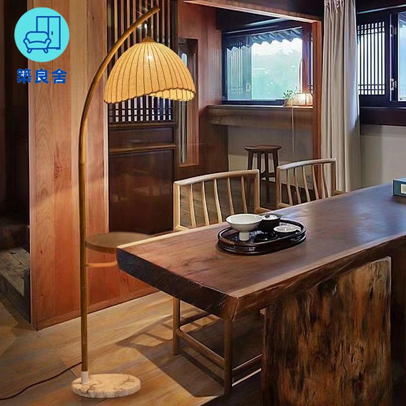 工廠直銷 110v落地燈 立燈 茶几燈 檯燈 床頭燈 輕奢led落地燈竹節創意現代簡約民宿客廳臥室可置物立式落地燈具特惠/全館免運 特價出 開立發票 售後保障z211