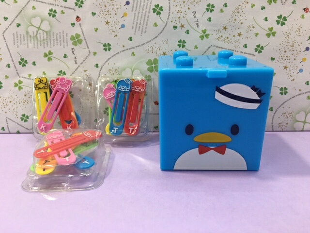 【震撼精品百貨】Tuxedo Sam Sanrio 山姆藍企鵝 積木抽屜盒附迴紋針夾-15入 震撼日式精品百貨