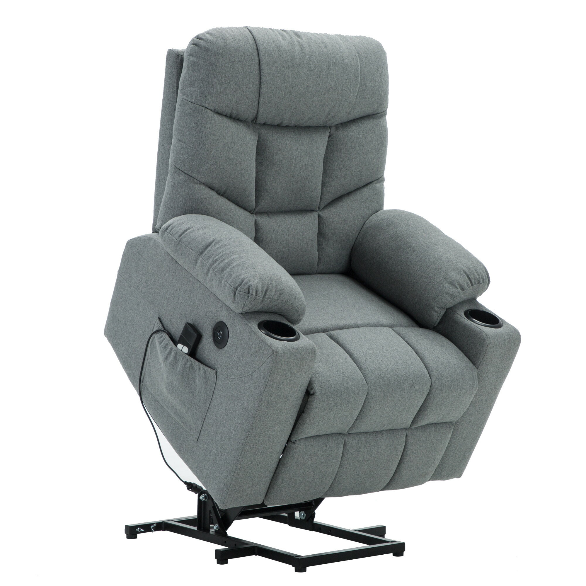 Power Lift Recliner Chair TUV Lift Motor Lounge w/ Remote Control Dual ...