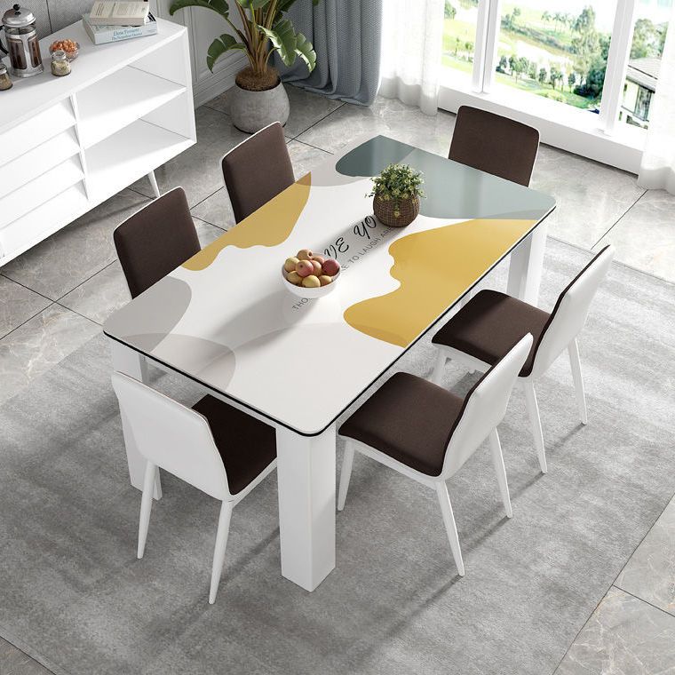 餐桌 餐桌椅組合現代簡約家用餐桌客廳小戶型長方形北歐飯桌吃飯桌子-快速出貨