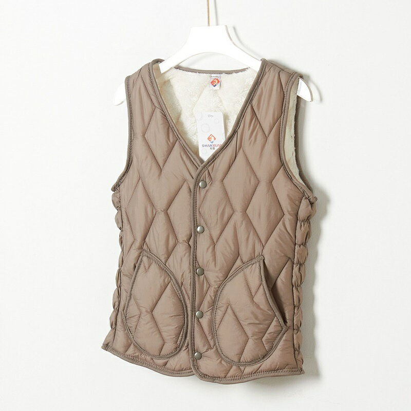 【巴黎精品】現貨+預購 背心外套鋪棉夾克-加絨V領馬甲短款女外套4色a1hp42