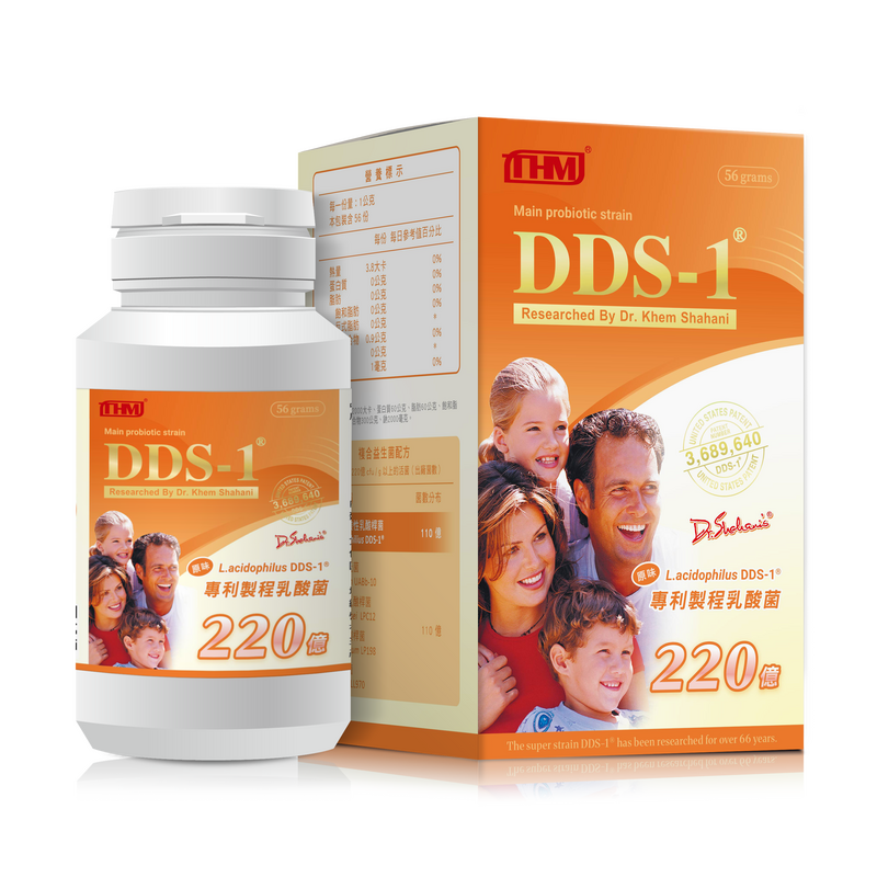 台灣康醫 ​DDS-1®原味專利製程乳酸菌220億56公克 升級雙效配方，健康守護王
