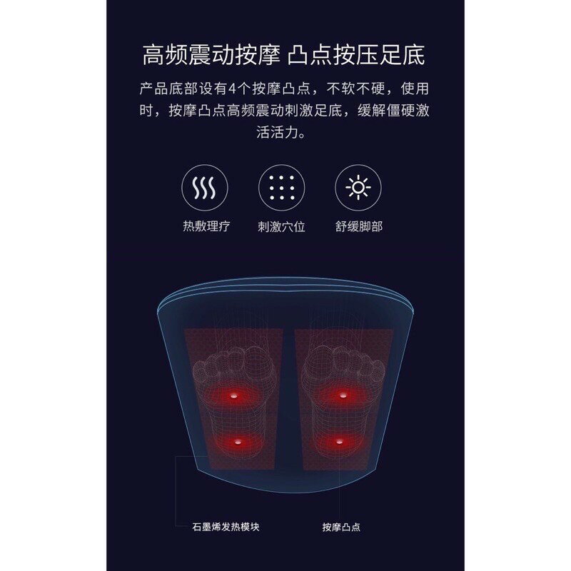 小米有品 PMA 石墨烯發熱按摩暖腳寶 快速發熱三段溫度 發熱腳墊暖腳墊 暖腳器按摩腳 4