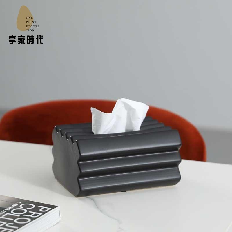 擺件 風莫蘭迪色 陶瓷 紙巾盒擺件 現代設計感客廳餐廳桌面抽紙盒