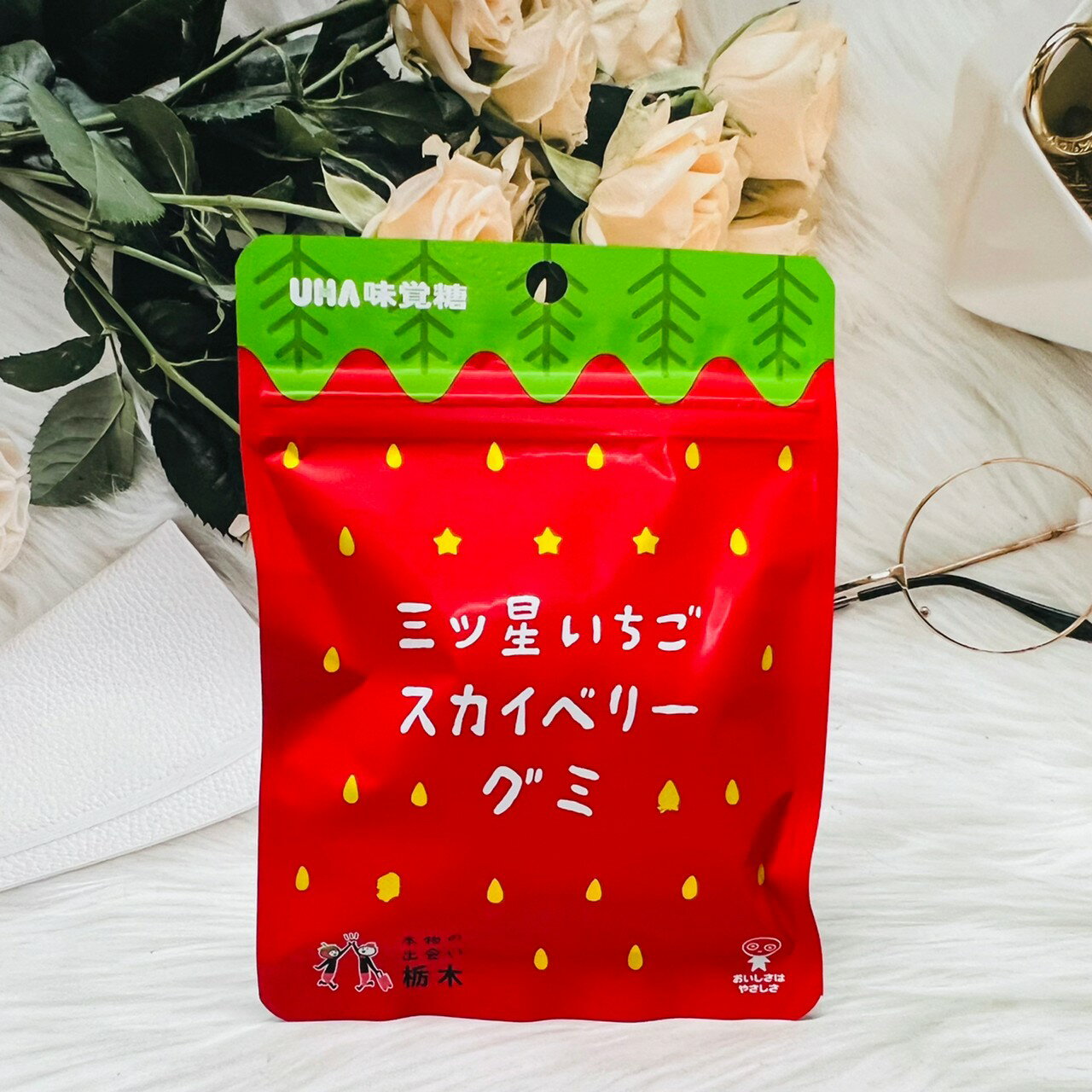 日本 UHA味覺糖 三星 草莓軟糖 40g 草莓造型軟糖｜全店$199免運