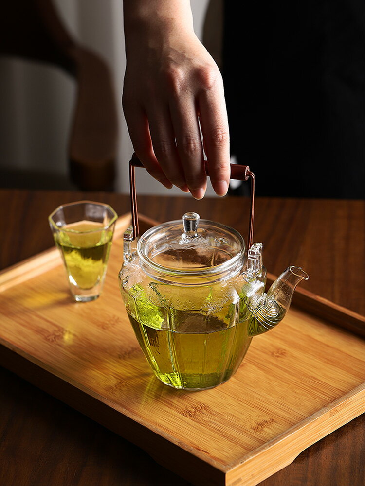 茶壺泡茶家用玻璃電陶爐煮茶器單壺耐高溫燒水壺茶具套裝茶水分離