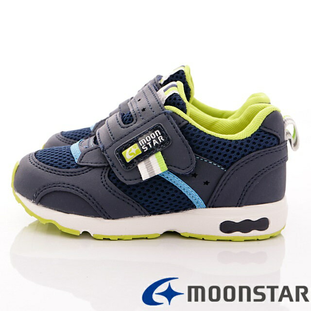 日本月星Moonstar機能童鞋Carrot四大機能系列3E寬楦速乾鞋款21465深藍(中小童段/中大童段) 2