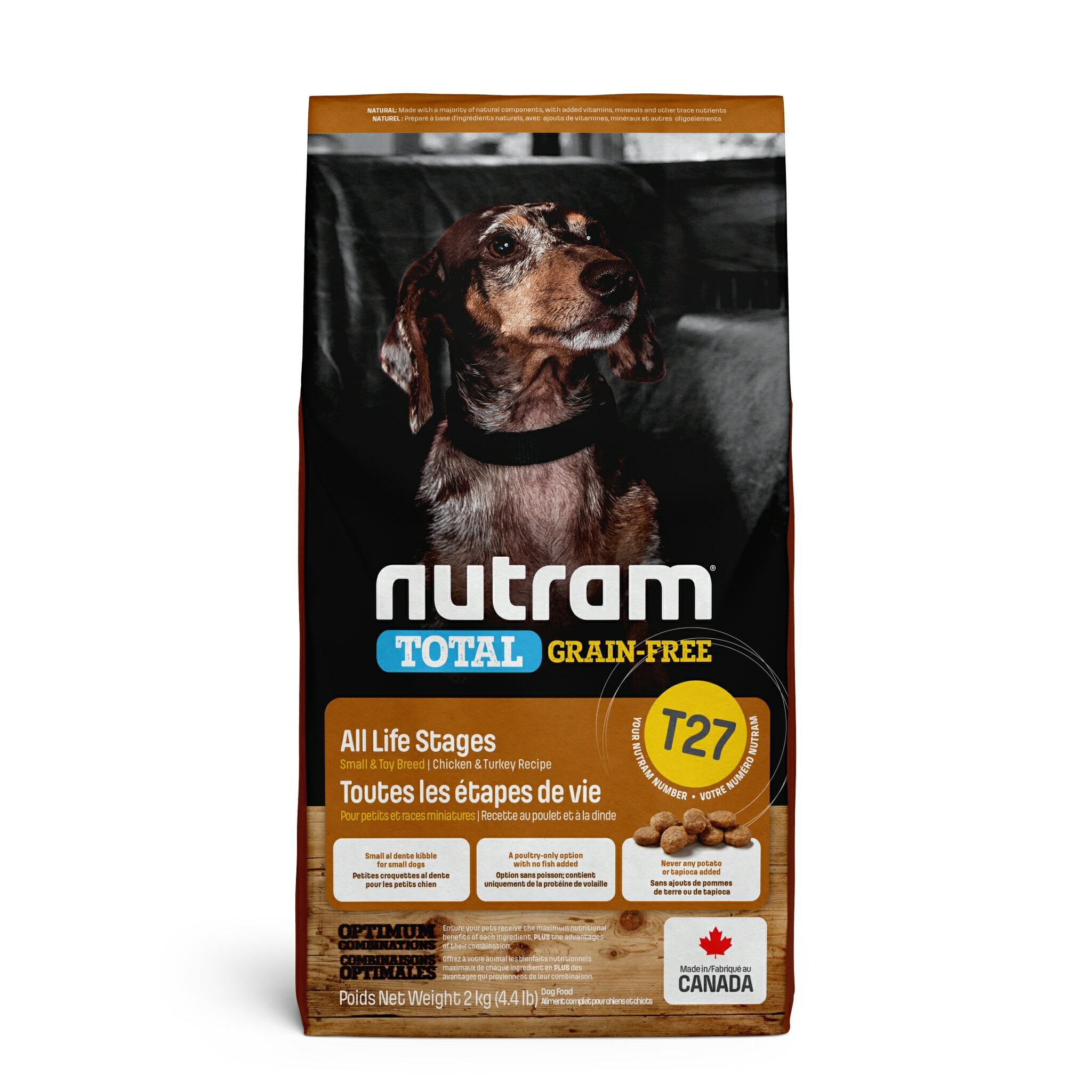 Nutram紐頓 - T27無榖挑嘴全齡迷你犬(火雞+雞肉) 2Kg