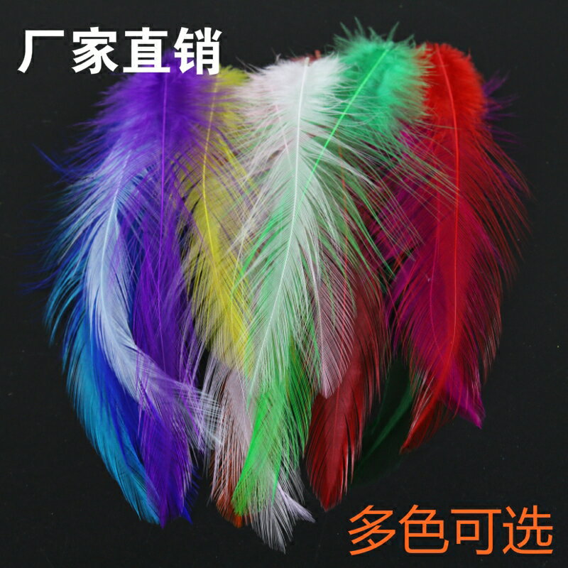 15色彩色項毛野雞毛diy飾品配件手工羽毛漁具魚鉤漂浮材料約20根