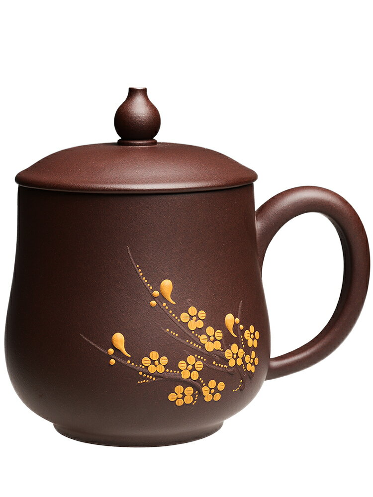 宜興紫砂杯名家純全手工男女帶蓋紫砂茶杯小泡茶杯刻字辦公杯梅花