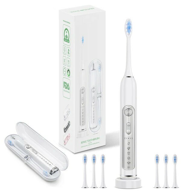 【日本代購】SUBORT 成人超音速電動牙刷兒童智慧定時器美白牙刷 IPX7 防水可替換頭套裝