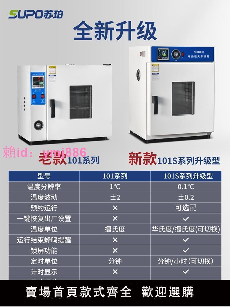 蘇珀電熱恒溫鼓風干燥箱大燈實驗室高溫小型工業烘干機加熱烤箱