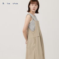 a la sha 不對稱抓褶吊帶洋裝 a la sha 不對稱抓褶吊帶洋裝