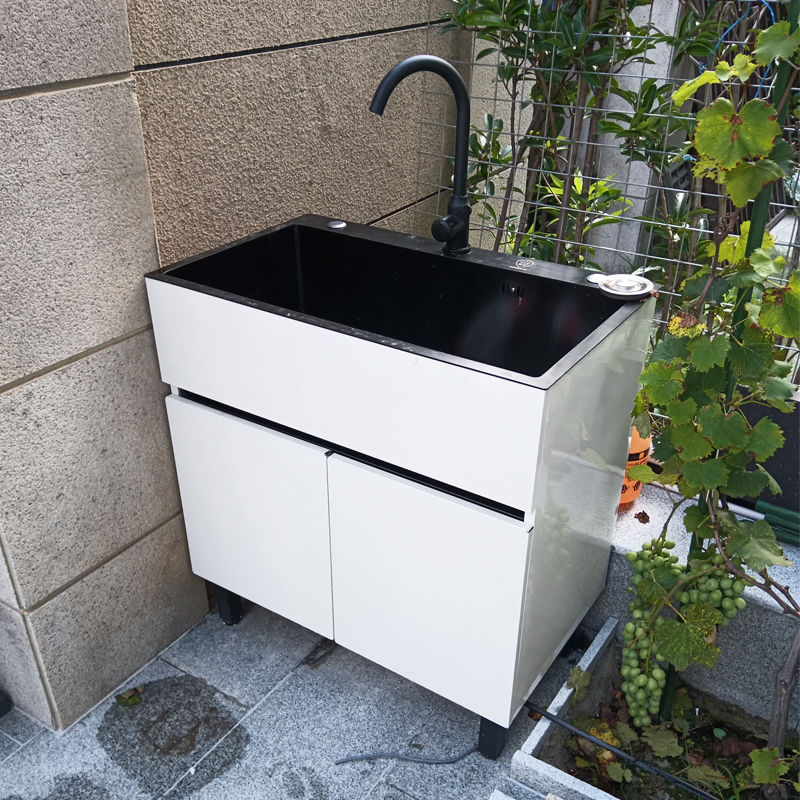 開發票 簡易水槽架 304不銹鋼水槽 陽臺戶外落地洗衣柜家用一體洗衣池臺盆洗手池