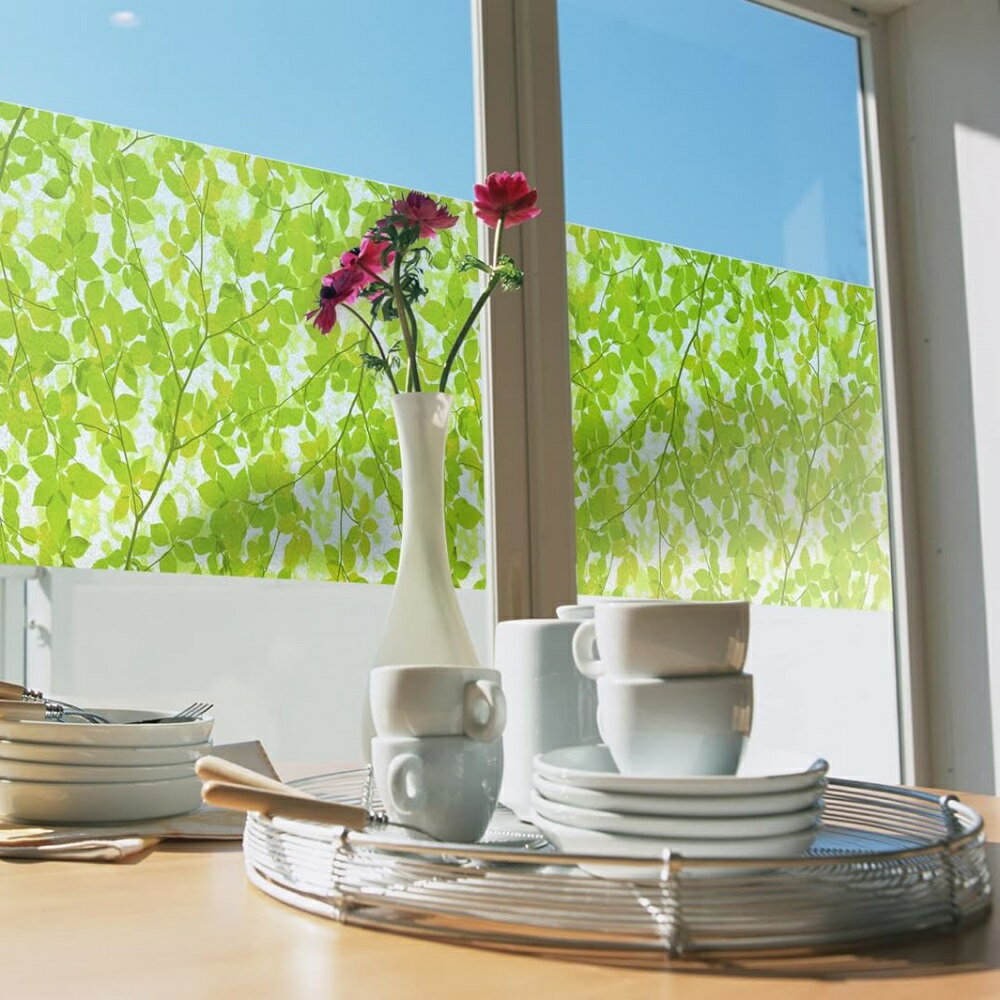 日本MEIWA抗UV節能靜電窗貼 (綠葉盈窗) - 92x100公分 3