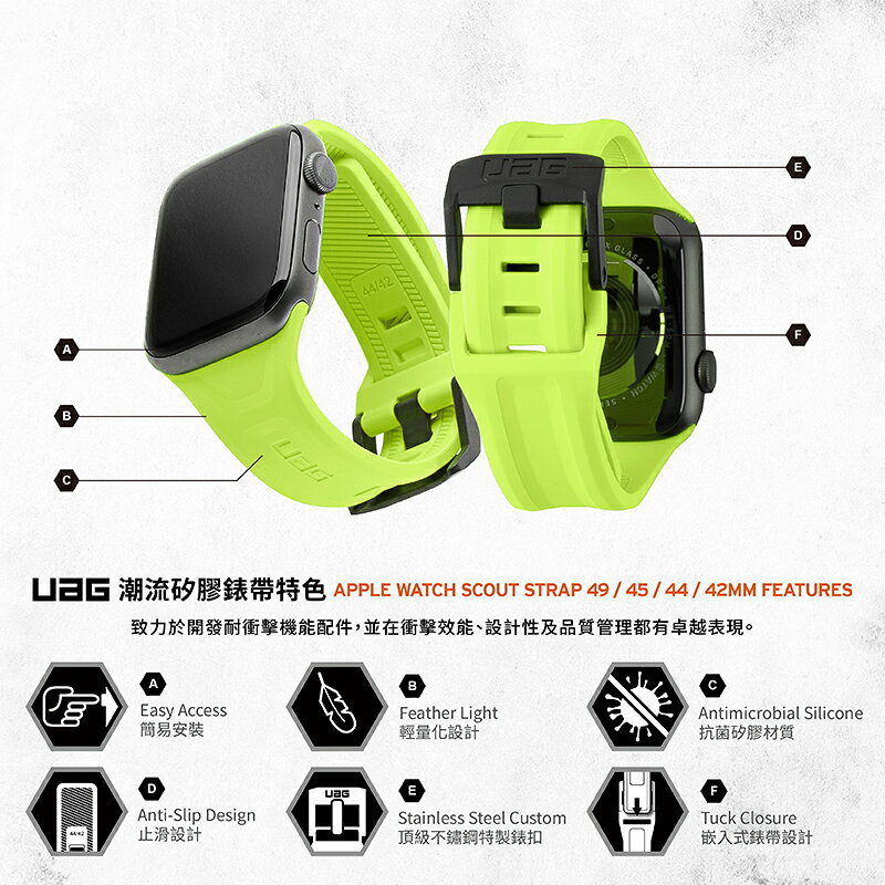 UAG Scout 潮流 矽膠 錶帶 適用 Apple Watch 38 40 41 42 44 45 49 mm 6