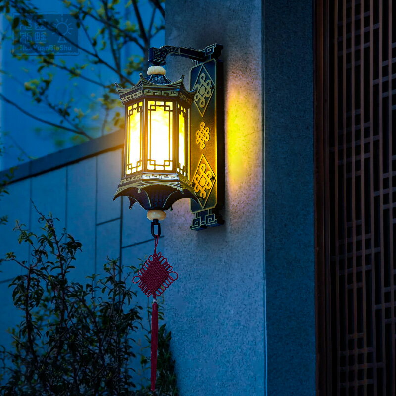 中式LED 壁燈門頭燈大門燈戶外防水防銹花園燈別墅燈太陽能庭院燈 3