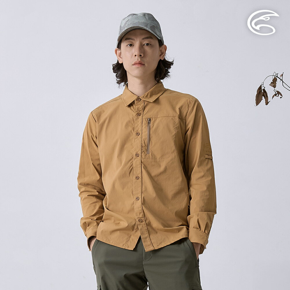 ADISI 男UPF50+透氣快乾休閒長袖襯衫 AL2411017 (M-3XL)｜抗UV 彈性 吸濕 速乾 輕薄 休閒上衣