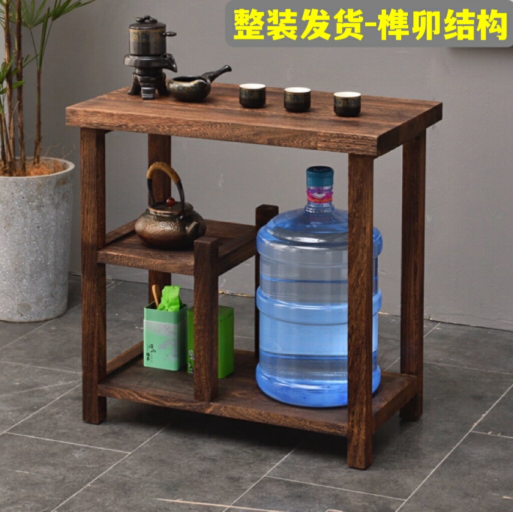 新品上市~全實木茶桌移動家用小茶臺沙發邊幾角幾小型茶水櫃簡約小茶幾整裝 雙11全館免運