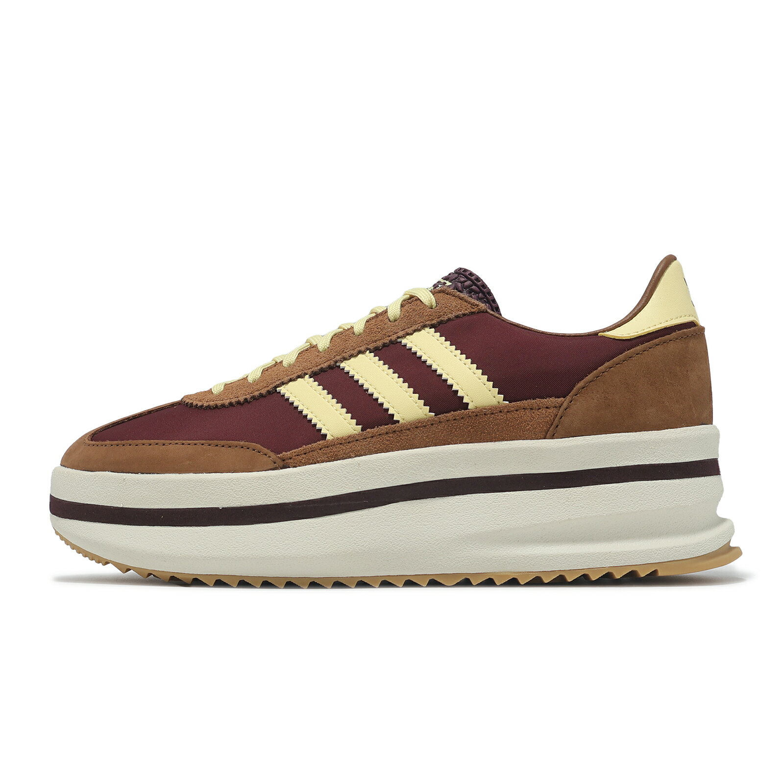 adidas 休閒鞋 SL 72 Stack W 女鞋 棕 黃 厚底 增高 麂皮 復古 愛迪達 JQ6420