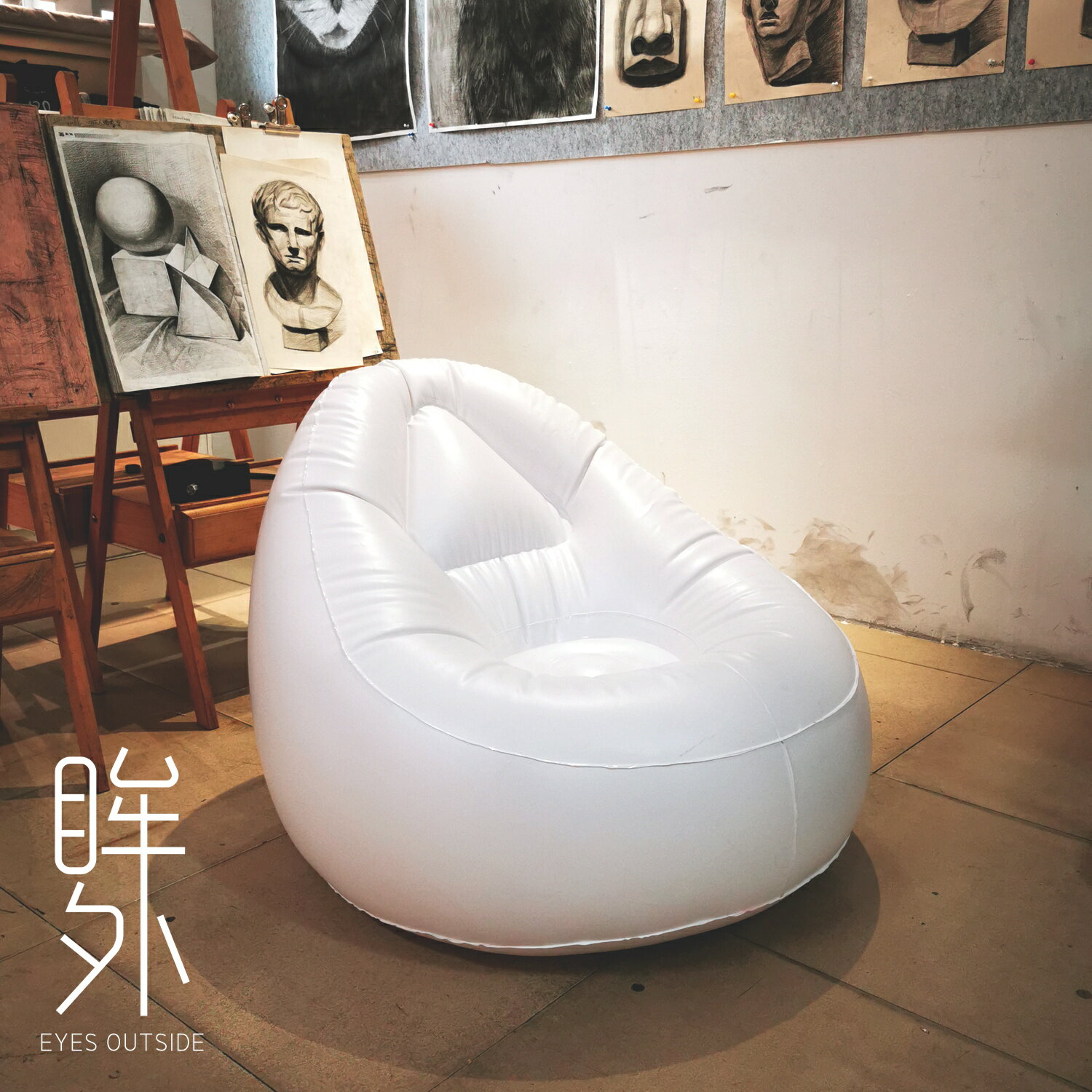 充氣床 充氣沙發 露營床墊 充氣沙發大人兒童大師設計簡約現代藝術休閒家具充氣懶人躺椅『ZW8669』